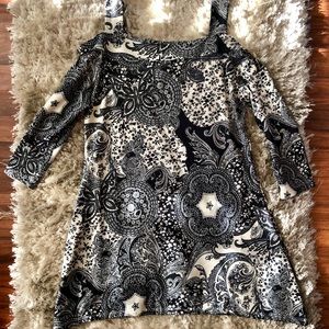Black & White Cold Shoulder Top